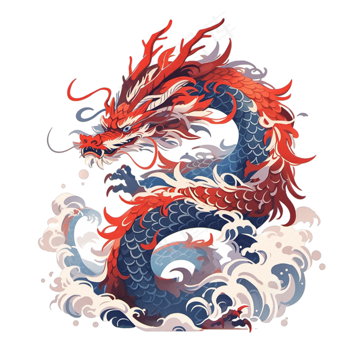 2024年手绘龙腾图案