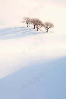 大雪简约雪景白雪浪漫节气海报背景