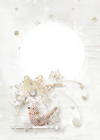 白色圣诞节PNG梦幻边框