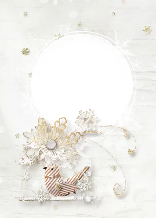 白色圣诞节PNG梦幻边框