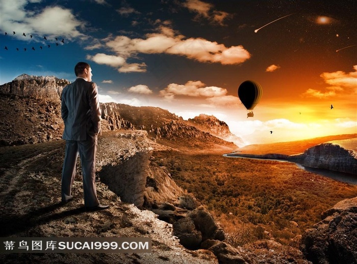 展望未来的商务男士