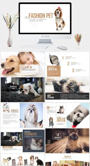宠物主题PPT模板ppt模版预览图