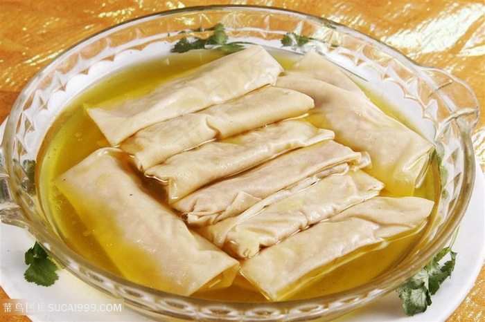 中华美食鸡汁百叶包实拍摄影图