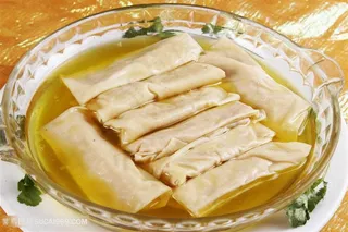 中华美食鸡汁百叶包实拍摄影图