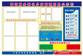 餐饮服务量化分级管理信息公示栏