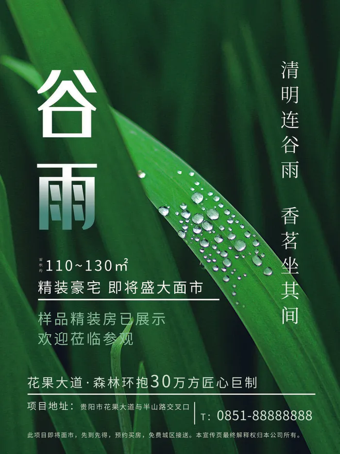 谷雨二十四节气海报设计psd模版下载