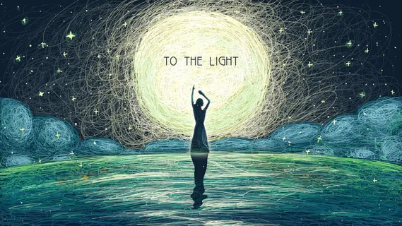 线圈艺术风绘画PSD素材