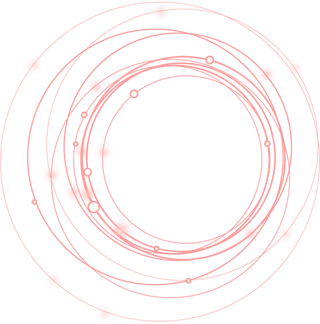 红色线条圆交汇科技kv主视觉素材