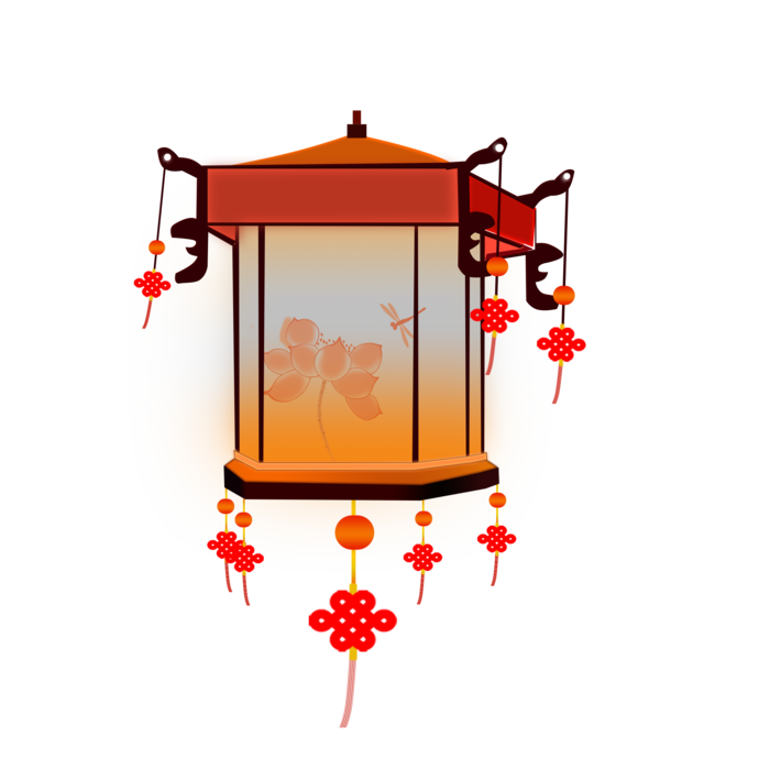 卡通手绘灯笼中秋节元宵节花灯新年海报元素PNG免扣PS素材