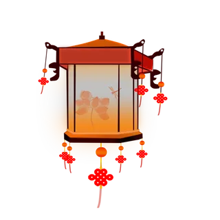 卡通手绘灯笼中秋节元宵节花灯新年海报元素PNG免扣PS素材