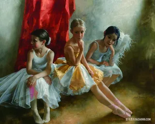 芭蕾舞女孩高清油画