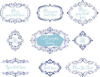 欧式复古线条边框花纹AI矢量LOGO角框花边分割线设计PSD卡片素材