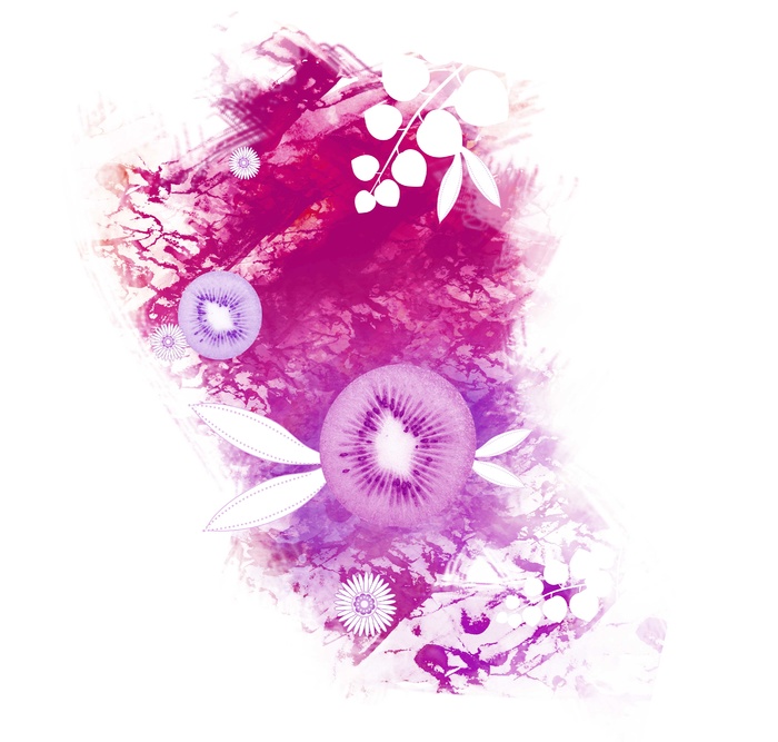 紫红色简约风唯美梦幻名片海报鲜花插图插画背景图片素材