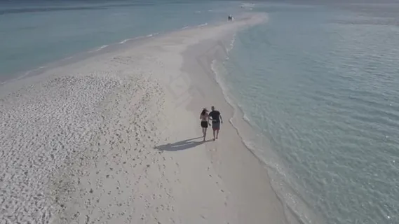 海滩, 夫妻, 沙, 海, 海洋, 海岸, 支撑, 夏天