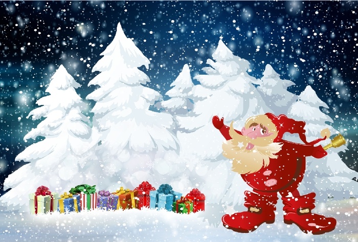 圣诞节雪花装饰风景