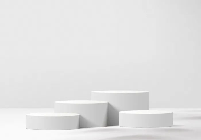 白色立体空间3d光影电商展台高清背景