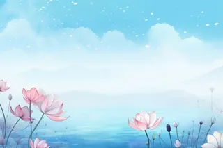 水墨大气国风荷花荷叶背景