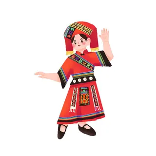 手绘-少数民族元素人物贴纸1
