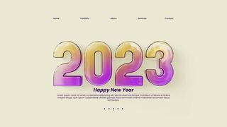 创意2023年新年兔年数字字体设计