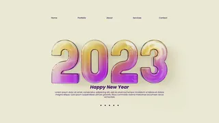 创意2023年新年兔年数字字体设计
