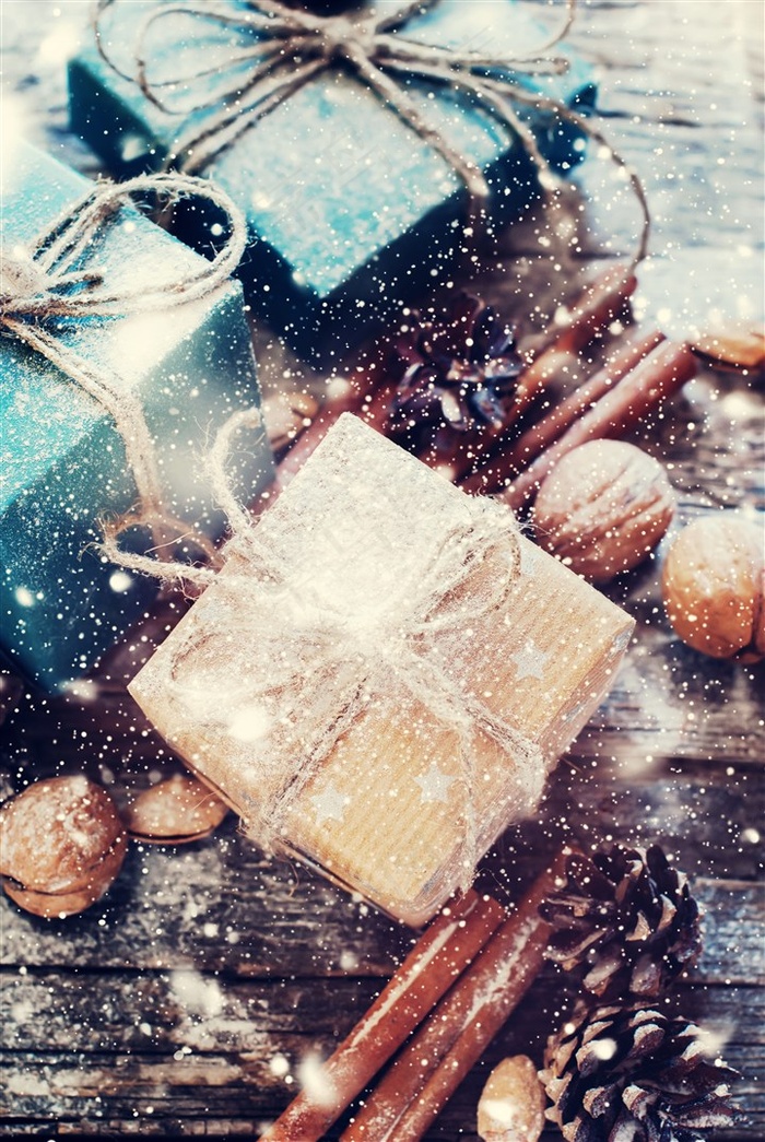 唯美圣诞节礼物特写高清图片