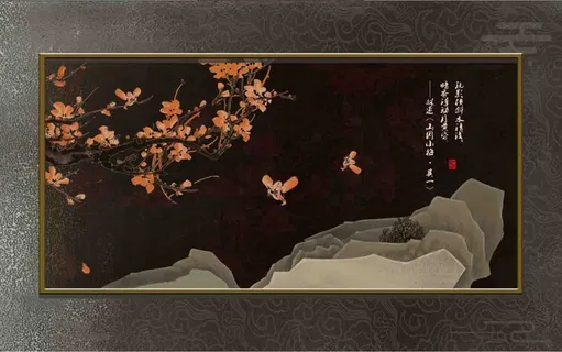 新中式山水背景墙  新中式山水背景墙