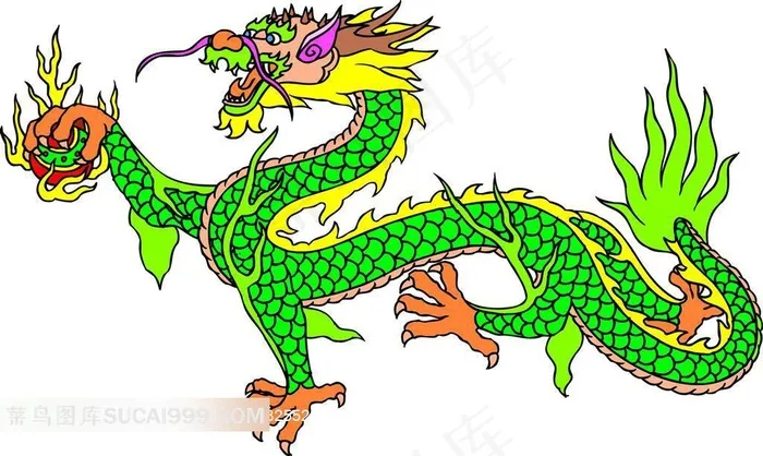龙戏珠插画素材