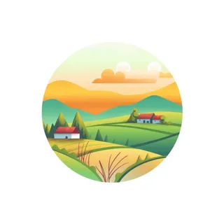 小麦麦穗稻穗边框画风景