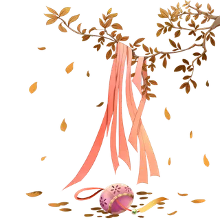 清新古风装饰落花