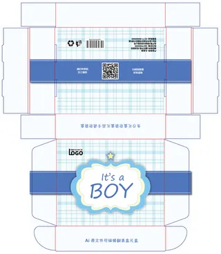 包装盒礼品翻盖盒展开刀板图