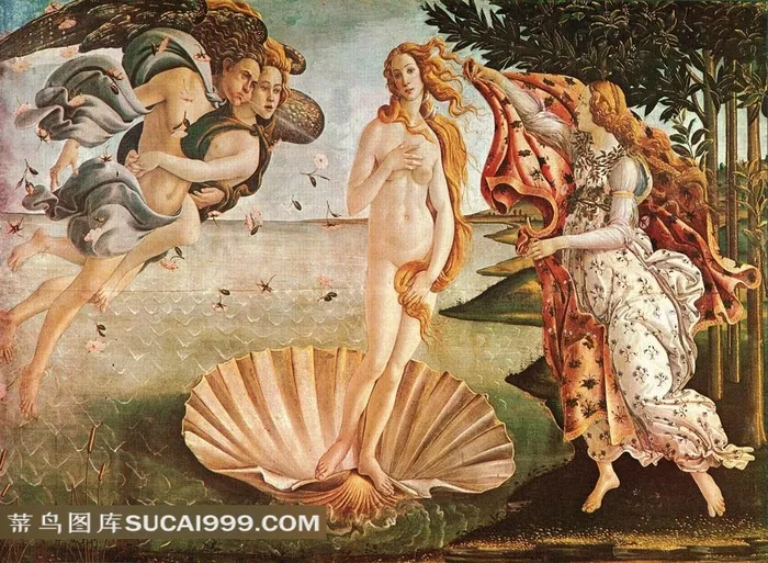 世界名画维纳斯的诞生油画高清图片