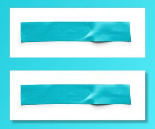 一条不平滑的厚不干胶贴实拍素材