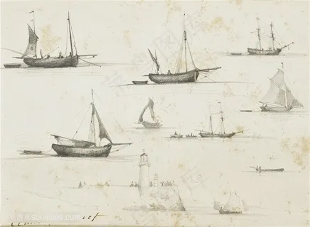 莫奈手绘船装饰画 莫奈手绘船装饰画