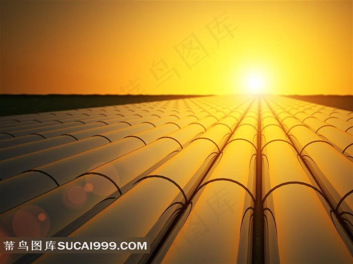 夕阳下的管道高清图片