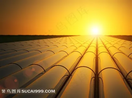 夕阳下的管道高清图片