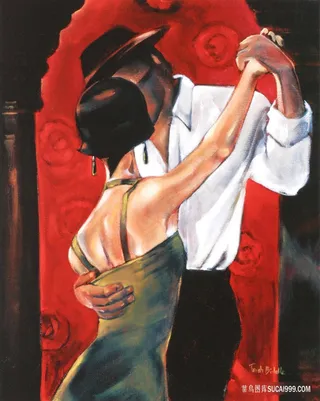 跳舞水彩艺术插画