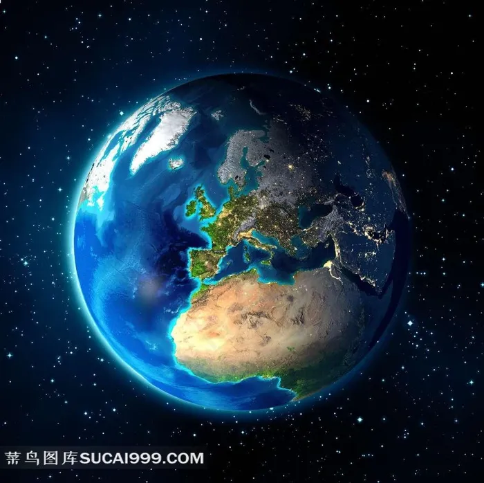 星空中卫蓝色的地球