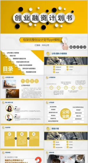 创业 商业融资计划书PPT模板预览图