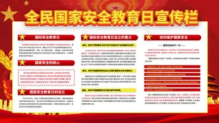 全民国家安全教育日科普社区公益背景展板海报PSD素材模板设计