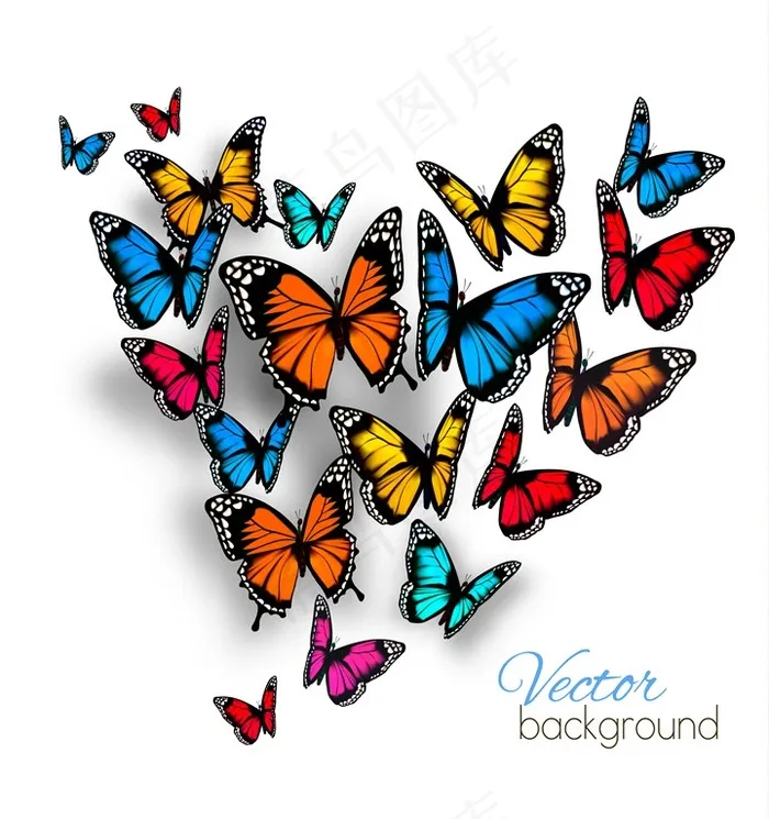 多彩蝴蝶背景素材