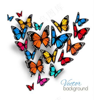 多彩蝴蝶背景素材