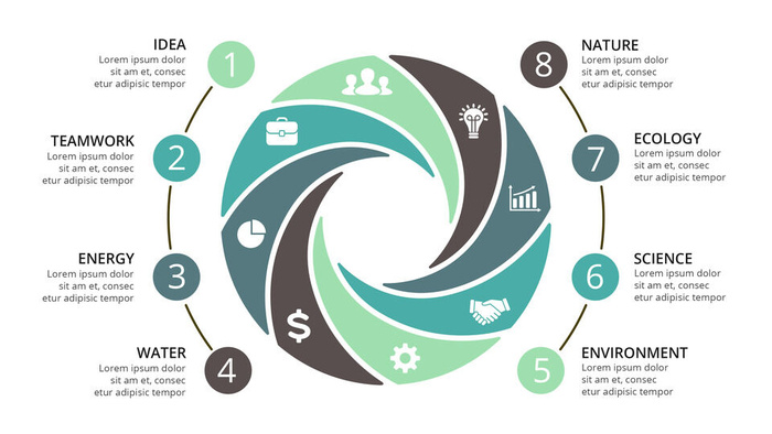 数据图表统计图形分析分类商务会议办公图标PSD模板素材