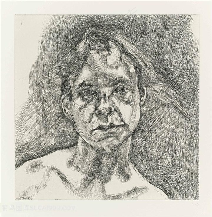 弗洛伊德手绘素描男士艺术挂画