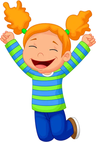 孩子欢呼卡通