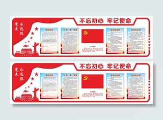 不忘初心牢记使命党建文化墙