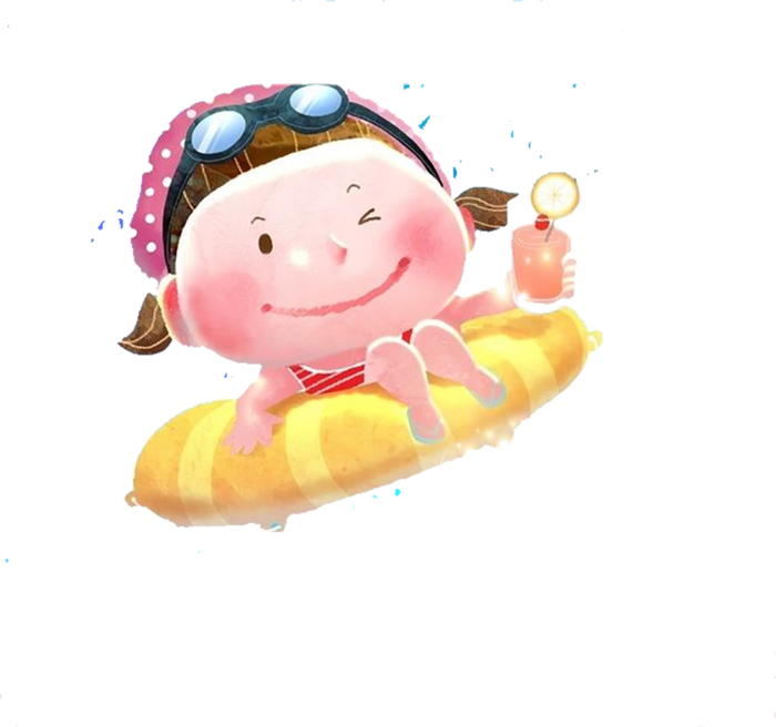 孩子晒太阳卡通