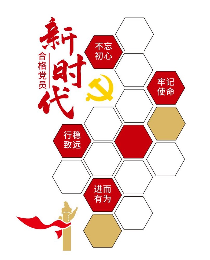 矢量竖版党建园地文化墙