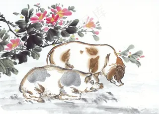 绘画猪图片素材