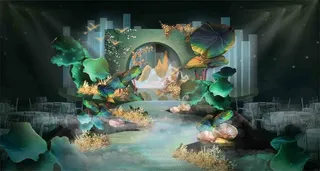 新中式荷塘月色婚礼效果图