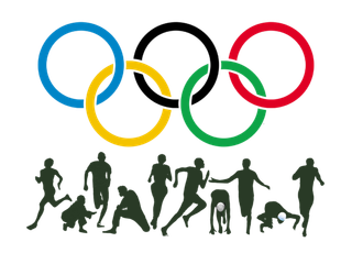 奥运会花环人物形体剪影